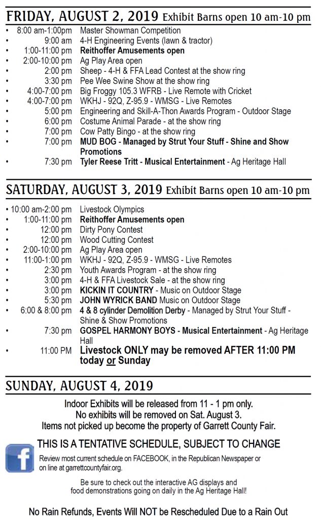 Garrett County Fair Schedule Deep Creek Lake Vacations Blog Taylor